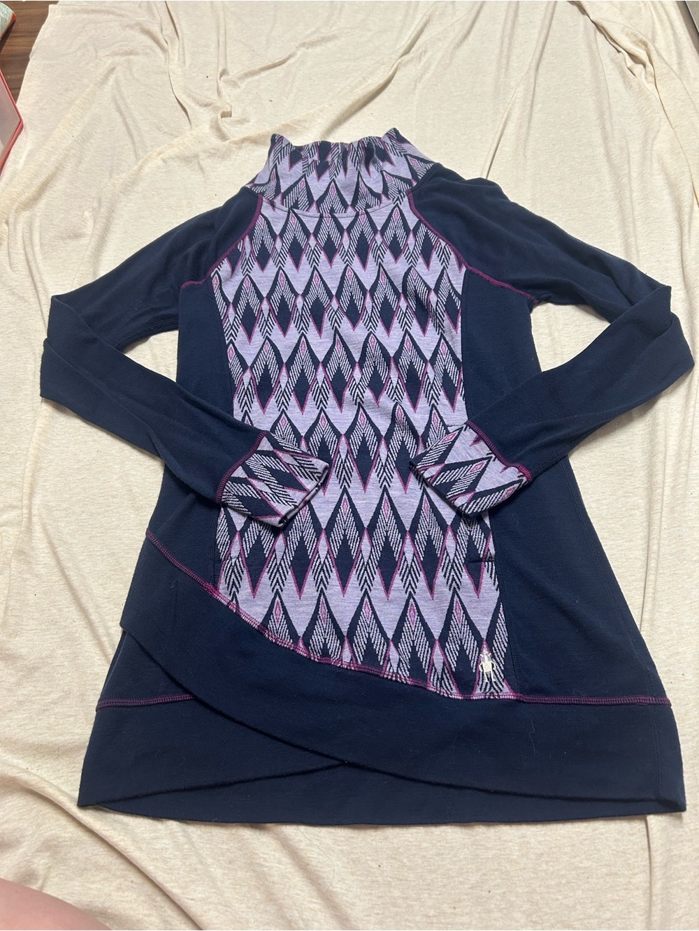 Smartwool Nordic Alpine Hiking Tunic 100% Merino Wool Pockets Outdoor Fall